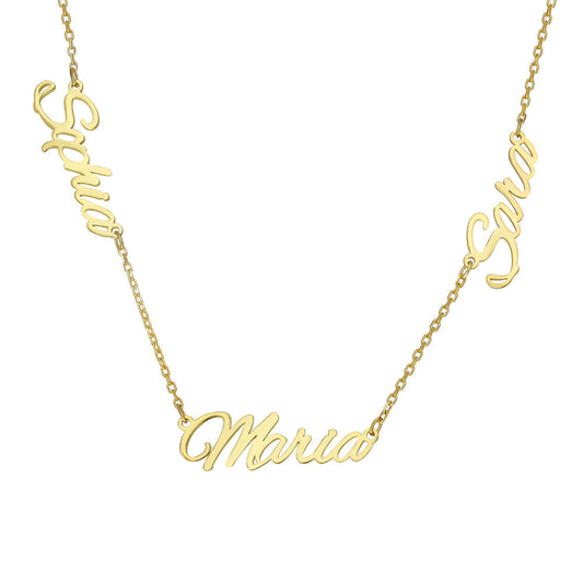 925 Gümüş | 3'Lü İsi̇m Kolye Modeli̇